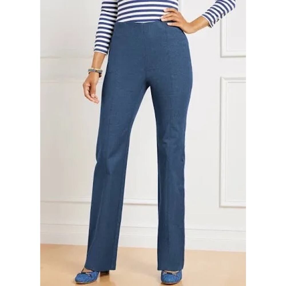 Talbots Plus Blue Office Career Work Office Portland Straight Leg‎ Trouser 24W